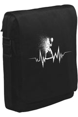 Tenis- Heartbeat Oyun Unisex Siyah Postacı Çanta