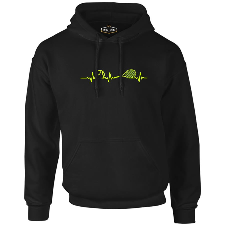 Tennis - Heartbeat Black Men's Zipperless Hoodie