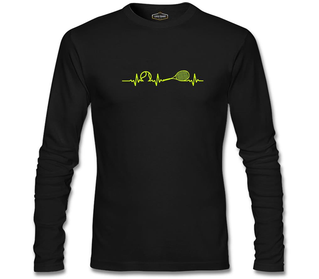 Tennis - Heartbeat Black Men's Sweatshirt