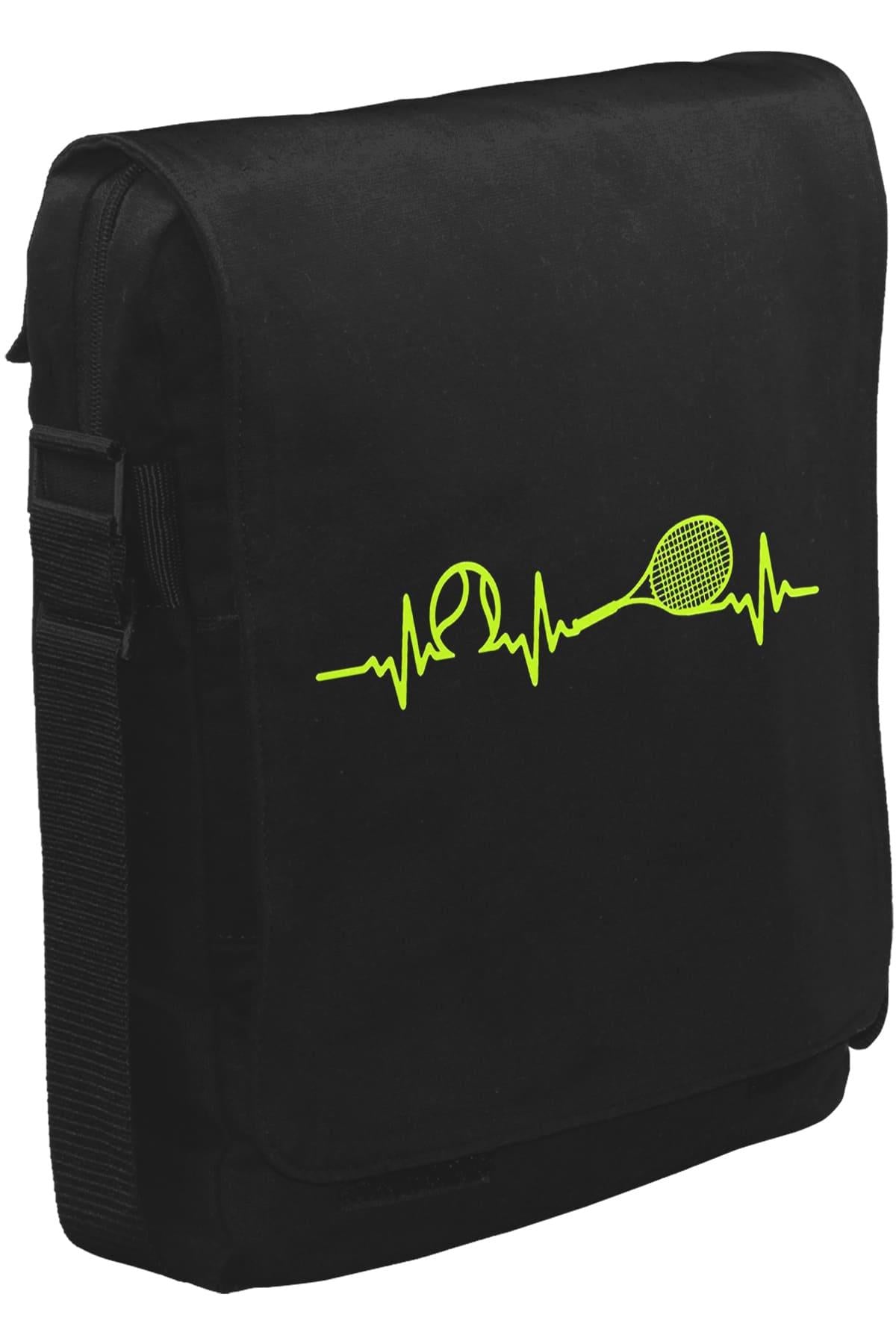 Tenis - Heartbeat Unisex Siyah Postacı Çanta