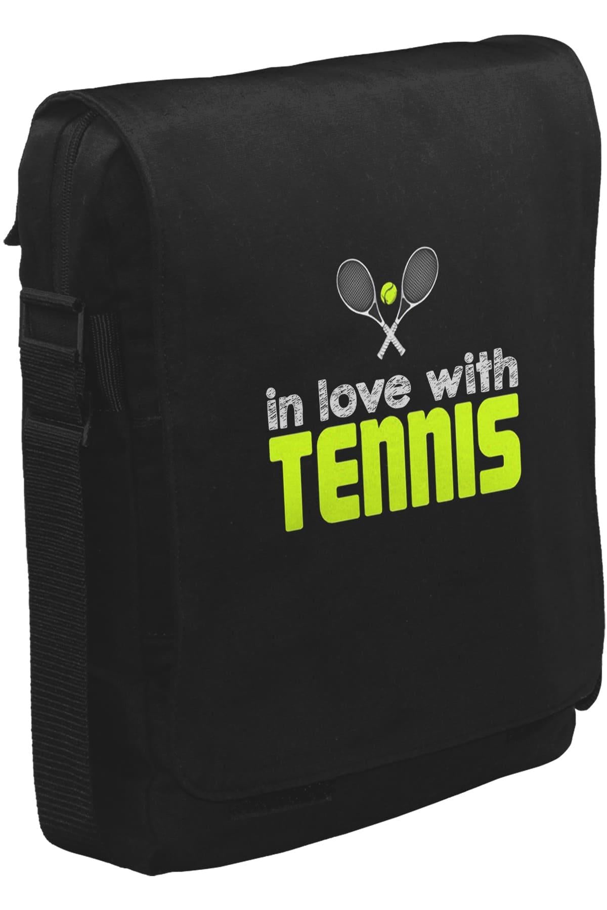 Tenis - In Love With Unisex Siyah Postacı Çanta