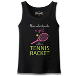 Tennis - Girl Pink Racket Black Boy Athlete
