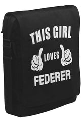 Tenis - Love Federer Unisex Siyah Postacı Çanta