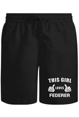 Tenis - Love Federer Unisex Siyah Şort