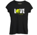 Tennis - Love Racket and Ball Black Women's Tshirt