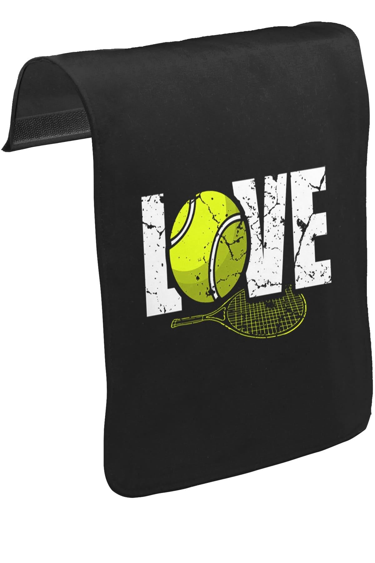Tenis - Love Raket ve Top Unisex Siyah Tak-Çıkar Postacı Çanta Kapağı CK-1728