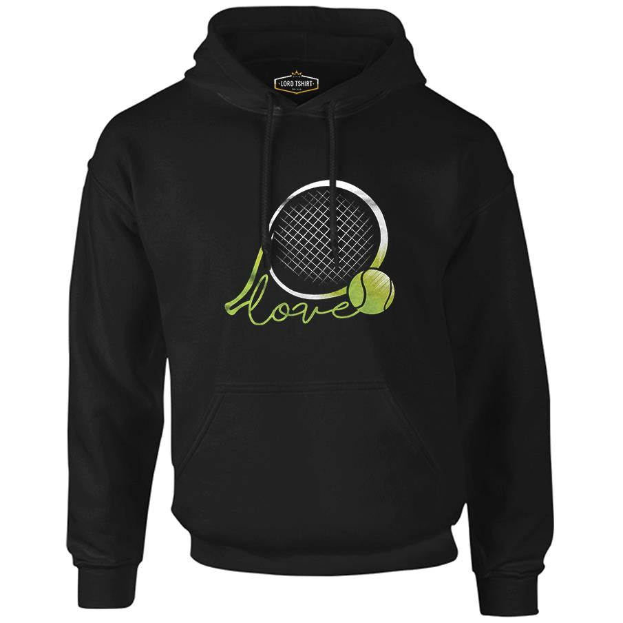 Tennis - Love the Ball Black Men's Zipperless Hoodie