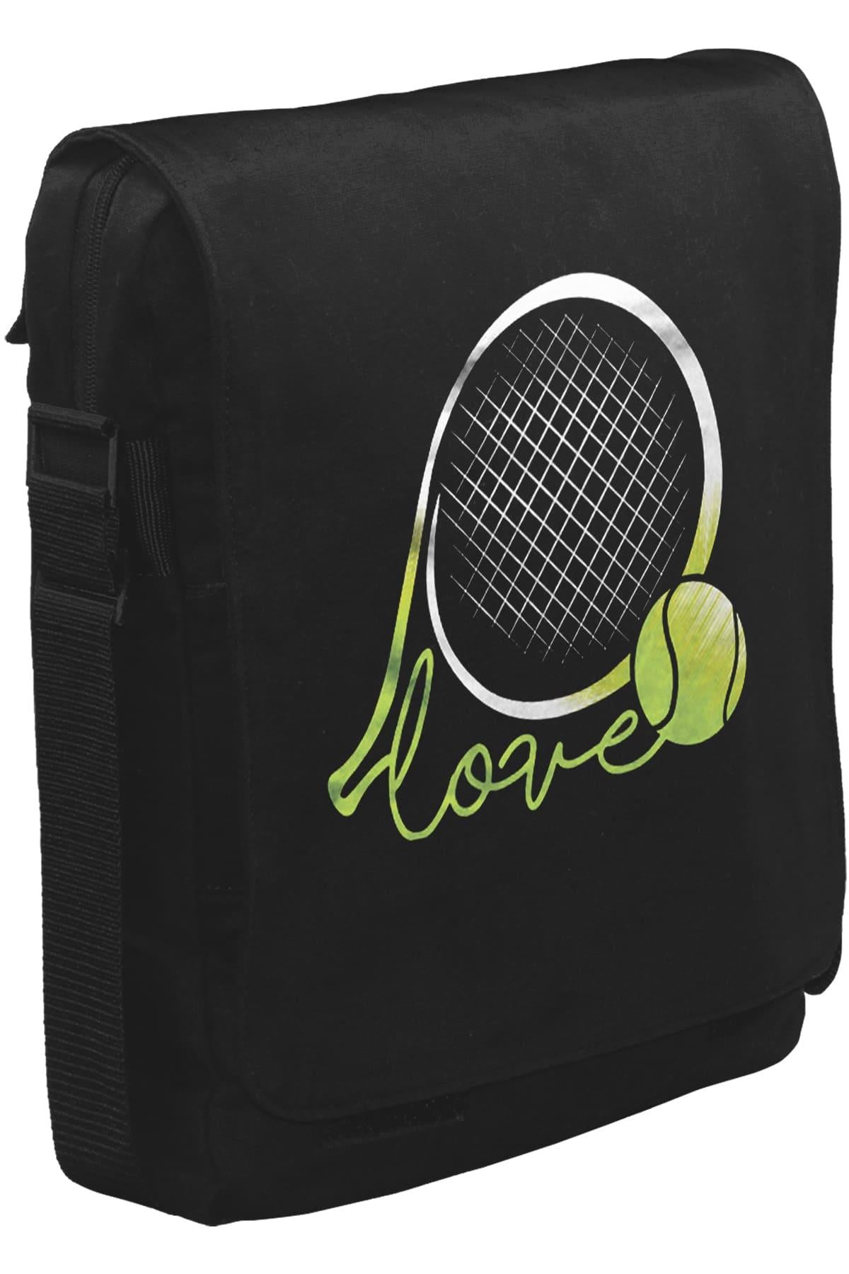Tenis - Love the Ball Unisex Siyah Postacı Çanta