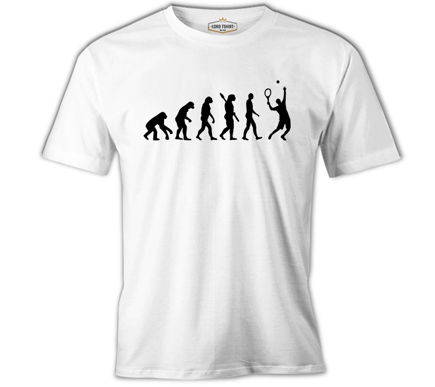 Tenis Player Evolution Beyaz Erkek Tshirt