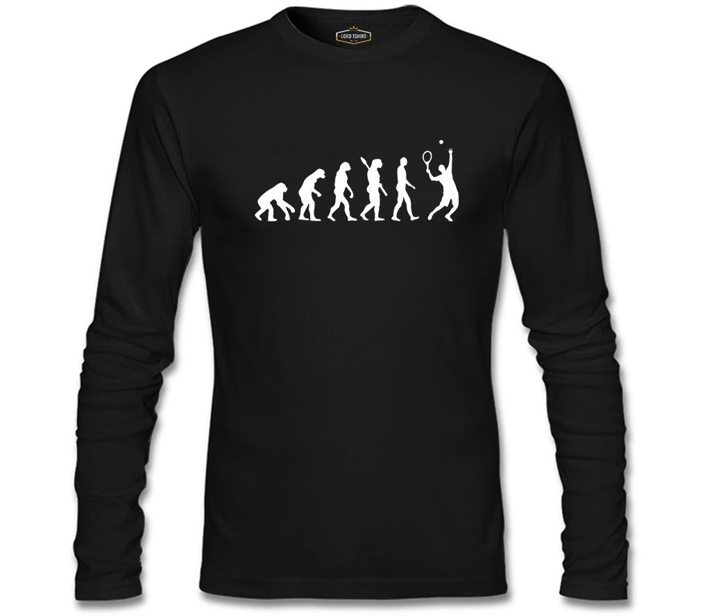 Tennis Player Evolution Black Men's Sweatshirt