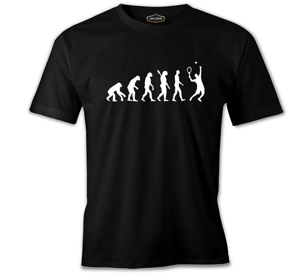 Tennis Player Evolution Black Men's Tshirt