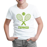 Tenis - Raket Beyaz Çocuk Tshirt