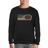 Tennis - Racket Horizontal Black Kids Sweatshirt