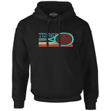 Tennis - Racket Horizontal Black Men's Zipperless Hoodie