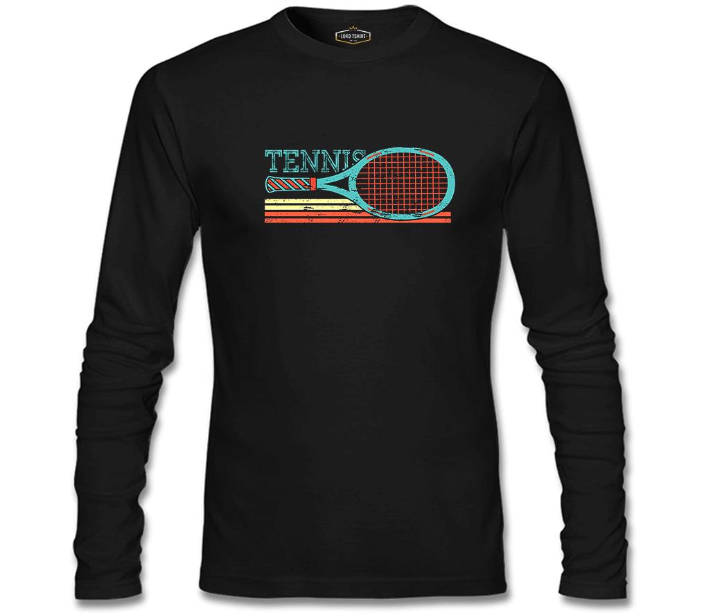Tennis - Racket Horizontal Black Men's Sweatshirt