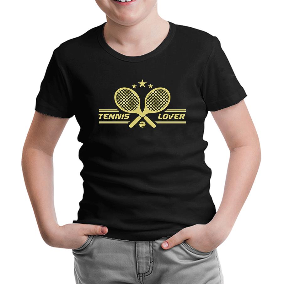 Tennis Championship Black Kids Tshirt