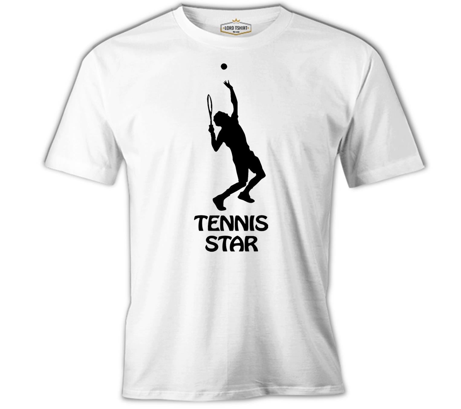 Tennis Star White Men's Tshirt