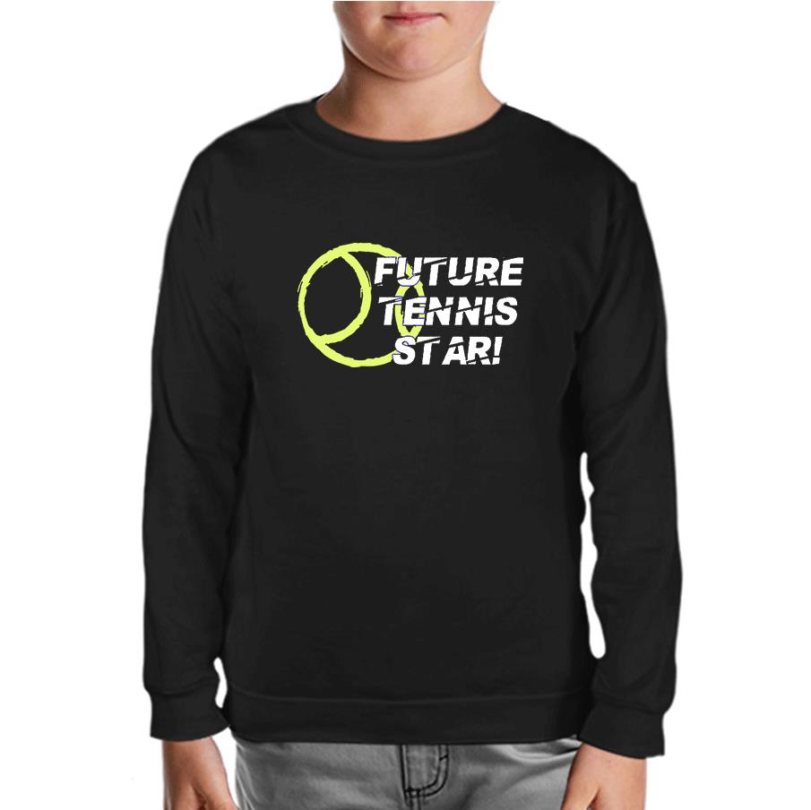 Tennis Star Future Black Kids Sweatshirt