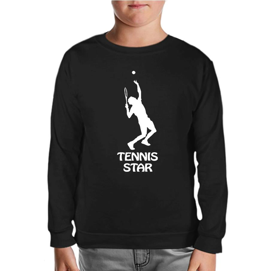 Tennis Star Black Kids Sweatshirt