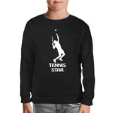 Tennis Star Black Kids Sweatshirt