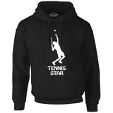 Tennis Star Black Men's Zipperless Hoodie