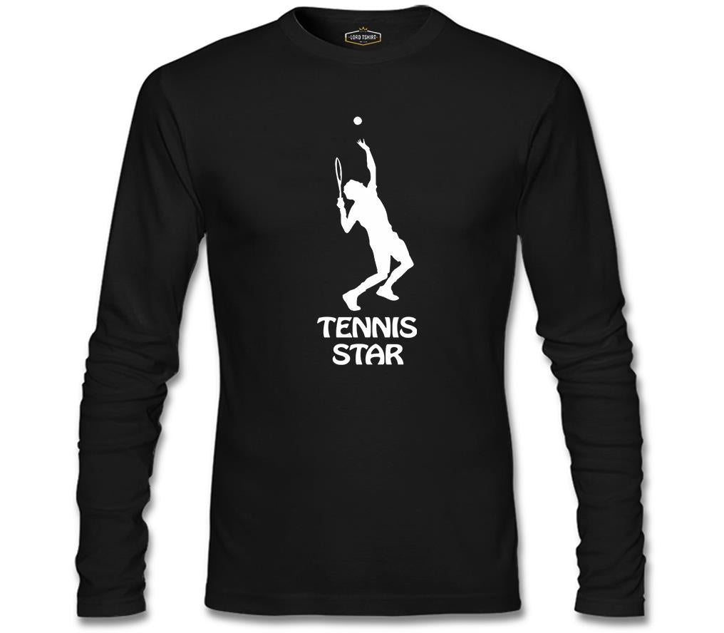 Tennis Star Black Men's Sweatshirt
