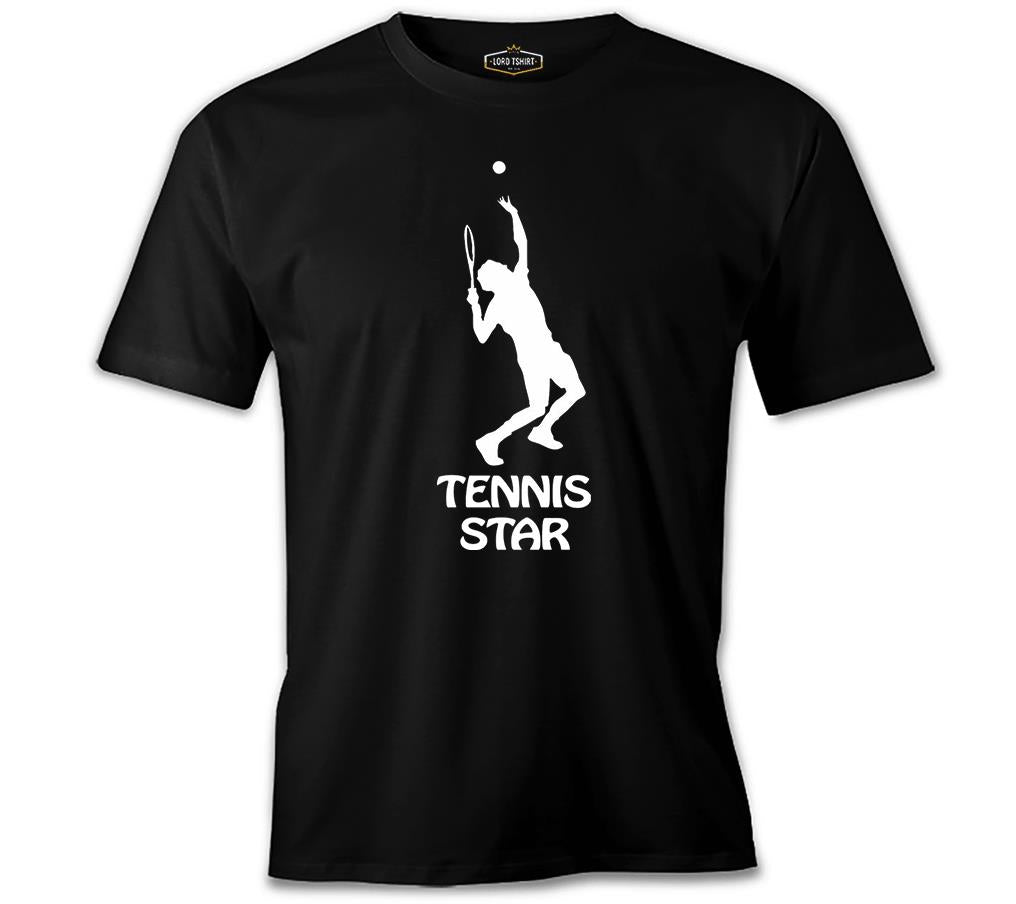 Tennis Star Black Men's Tshirt