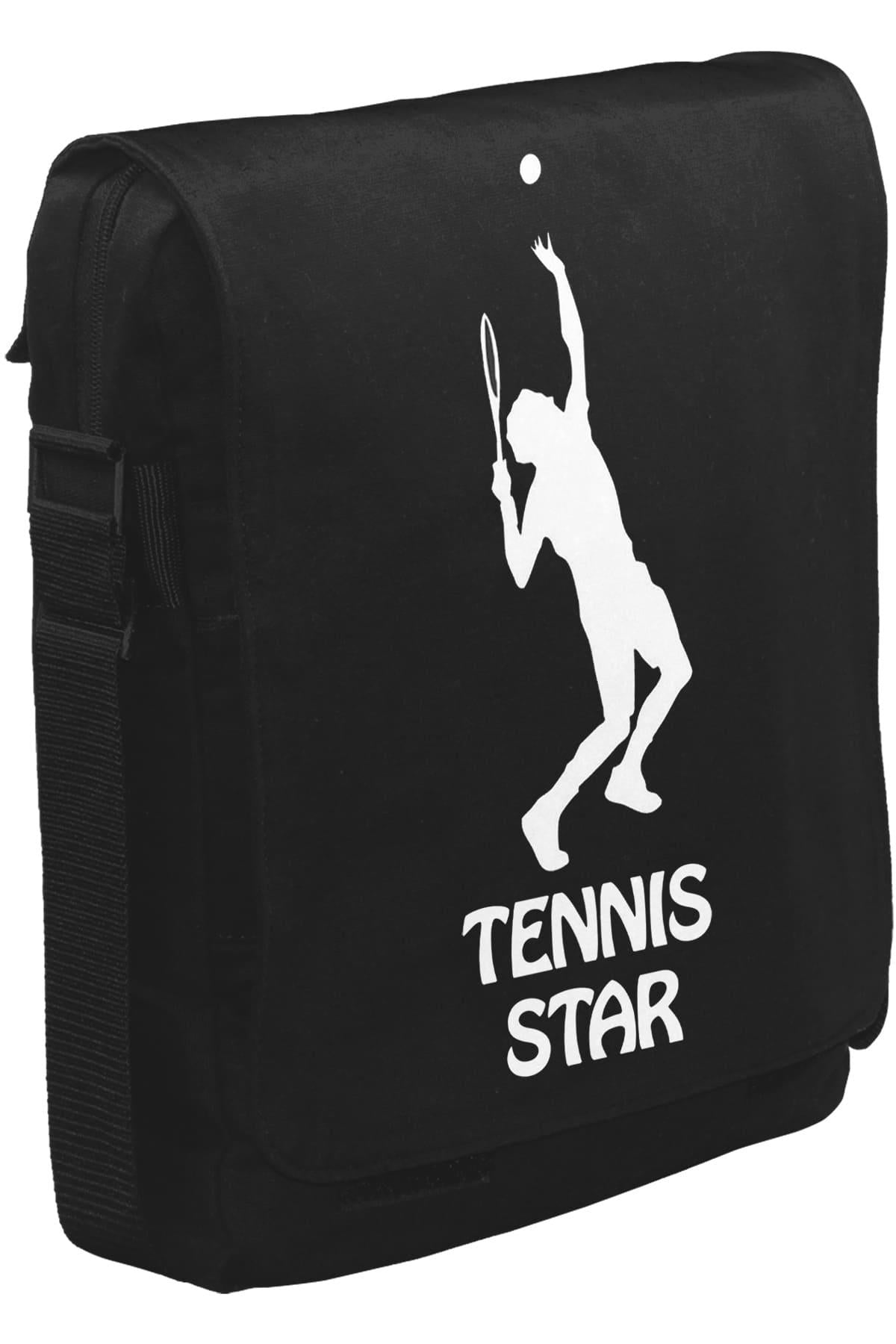 Tenis Star Unisex Siyah Postacı Çanta