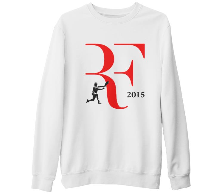 Tenis - Federer 2015 Beyaz Kalın Sweatshirt