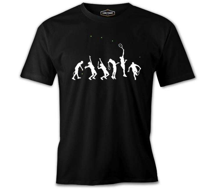 Tennis Moves Silhouettes Siyah Erkek Tshirt