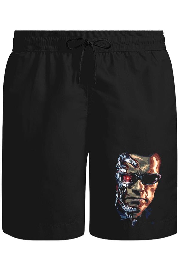 Terminatör Unisex Siyah Şort