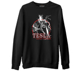 Tesla - God of Thunder  Siyah Erkek Kalın Sweatshirt