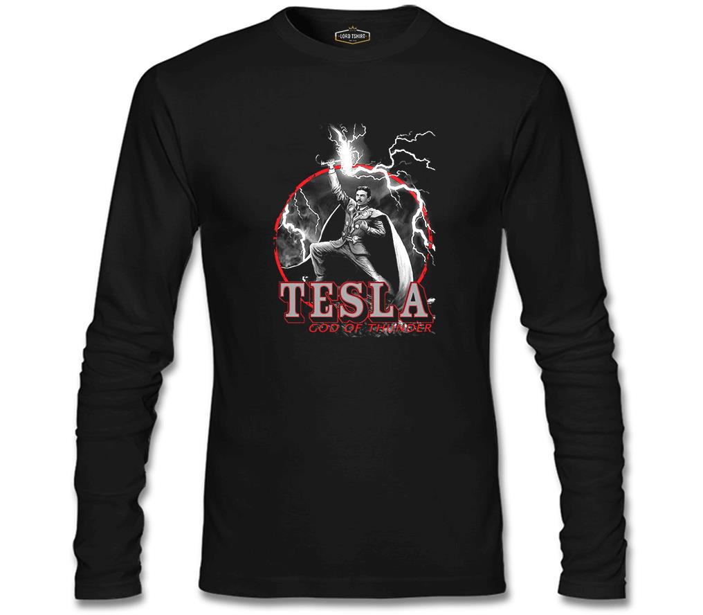 Tesla - God of Thunder Black Men's Sweatshirt
