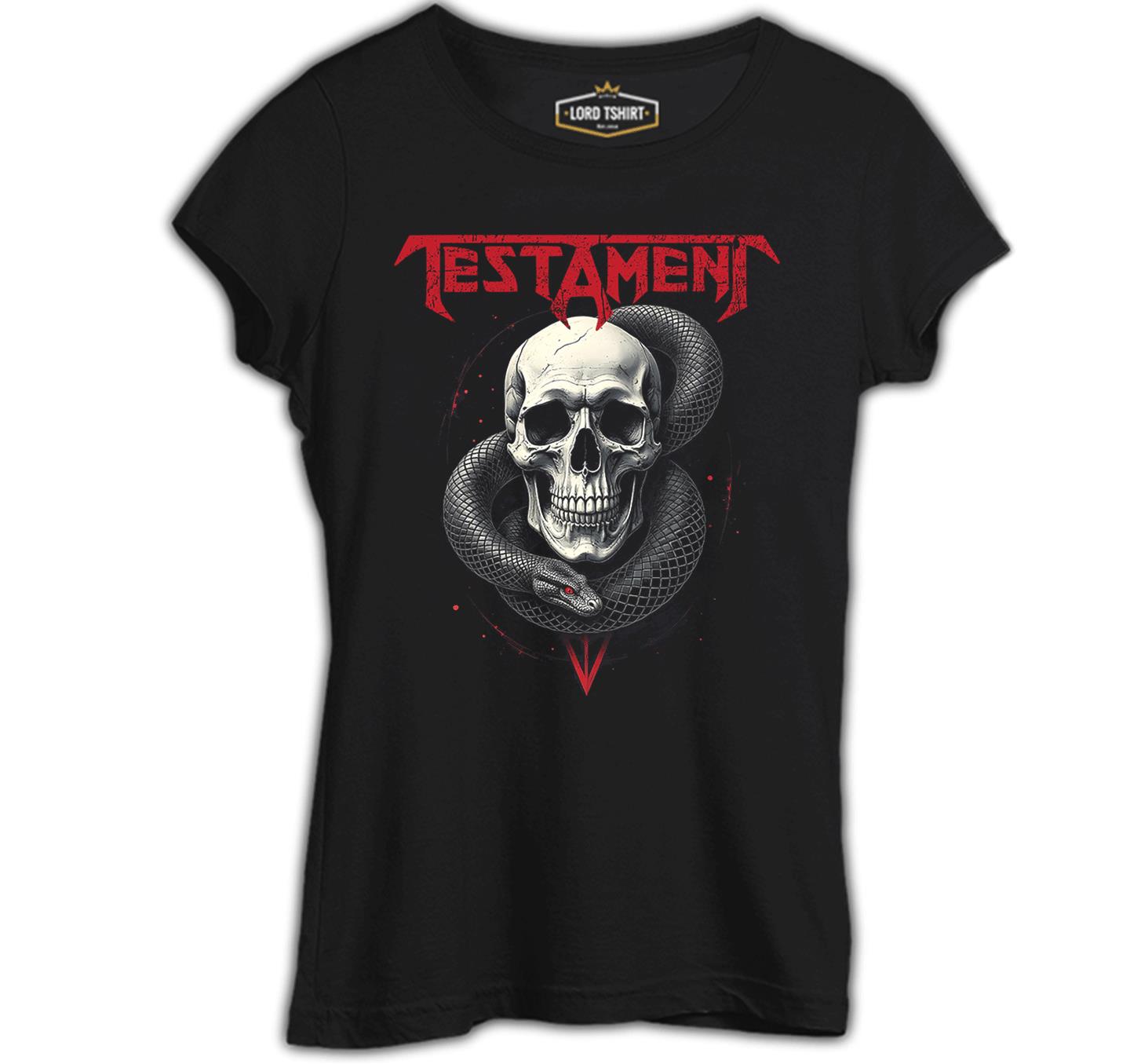 Testament - Kurukafa Yılan Siyah Bayan Tshirt