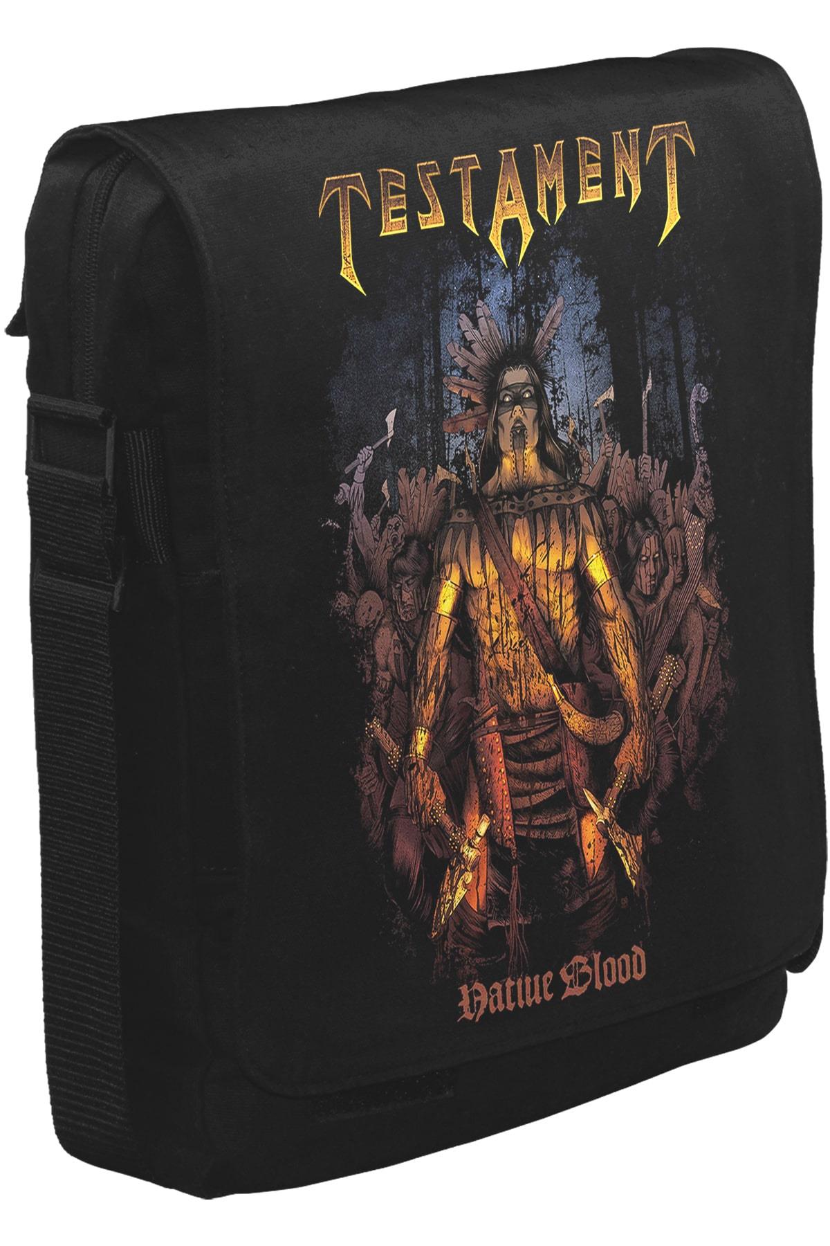Testament - Native Blood Unisex Siyah Postacı Çanta