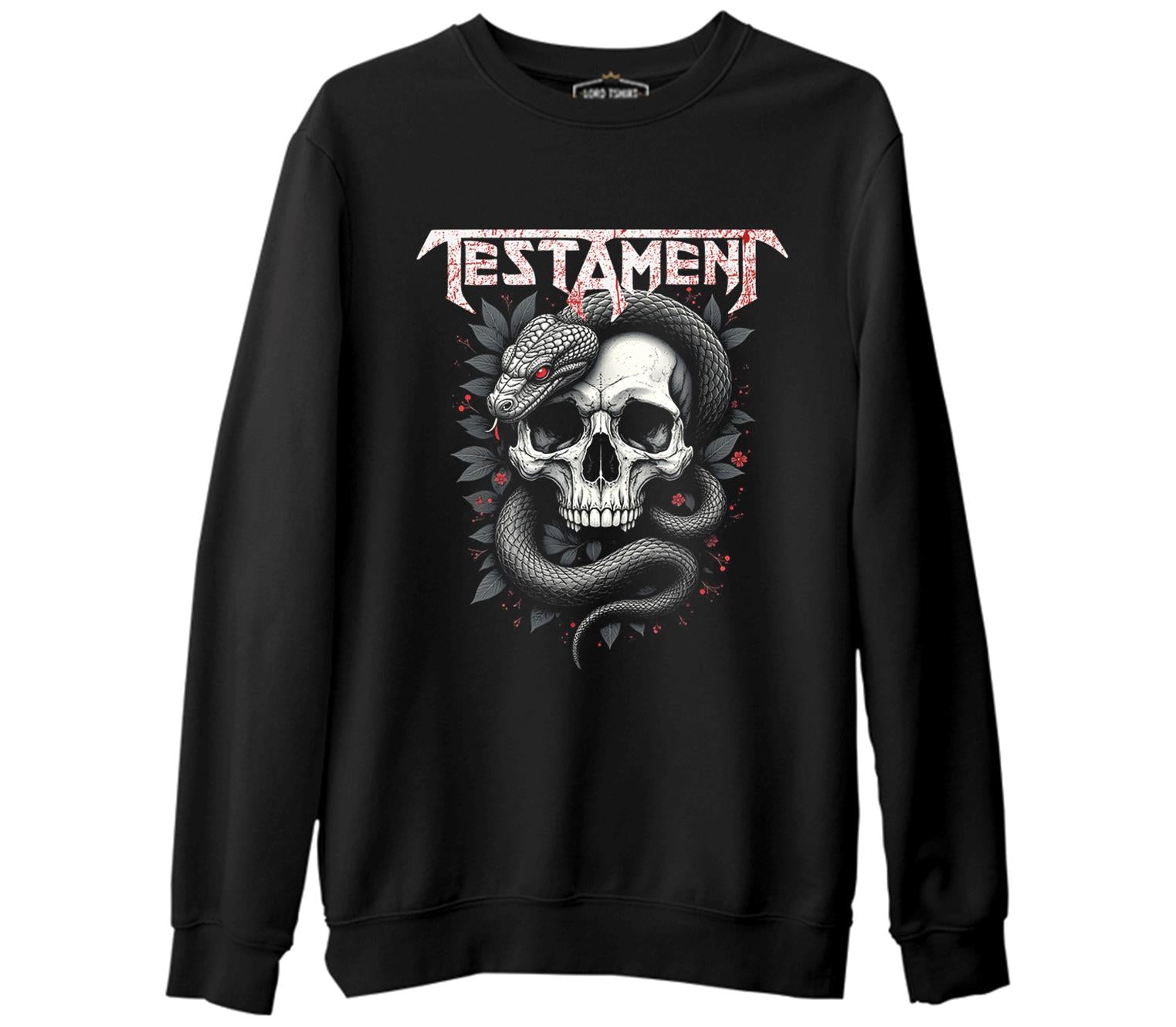 Testament - Yılan Siyah Erkek Kalın Sweatshirt