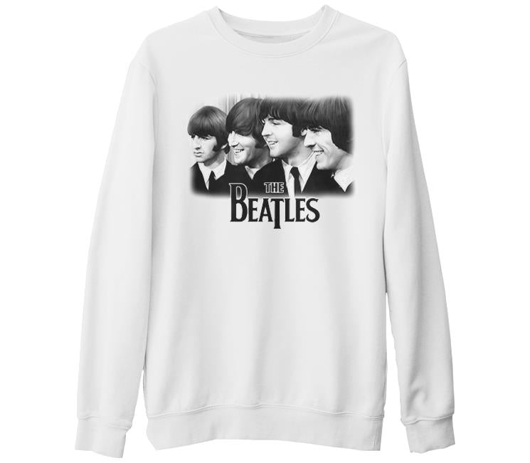 The Beatles Beyaz Kalın Sweatshirt