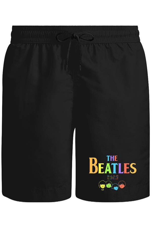 The Beatles Unisex Siyah Şort