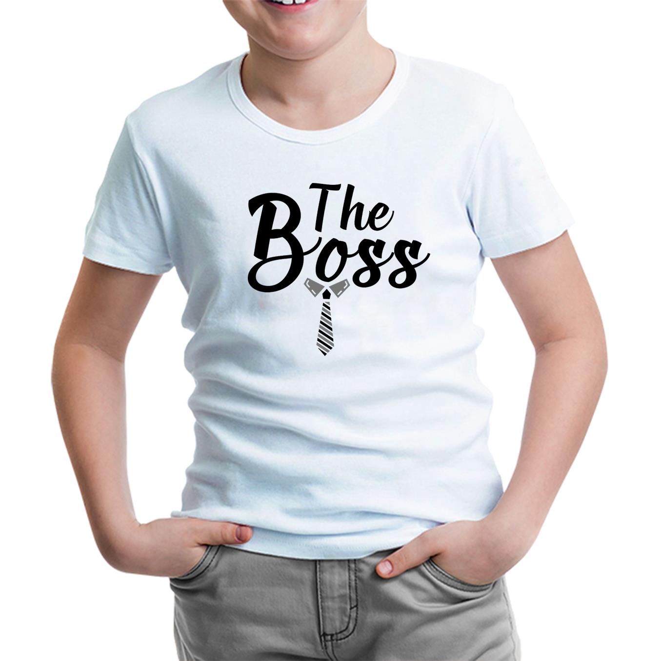 The Boss Beyaz Çocuk Tshirt