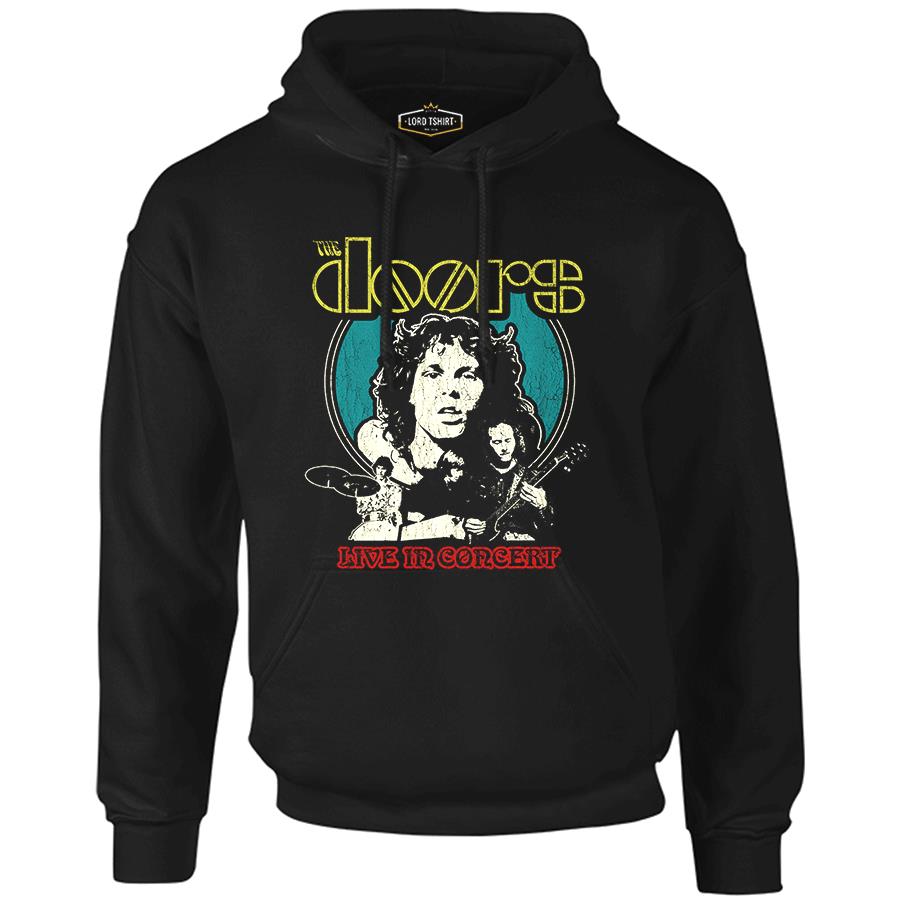 The Doors Siyah Erkek Fermuarsız Kapşonlu