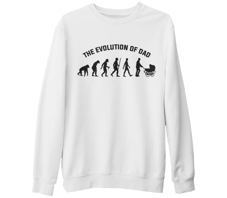 The Evolution of Dad White Thick Sweatshirt