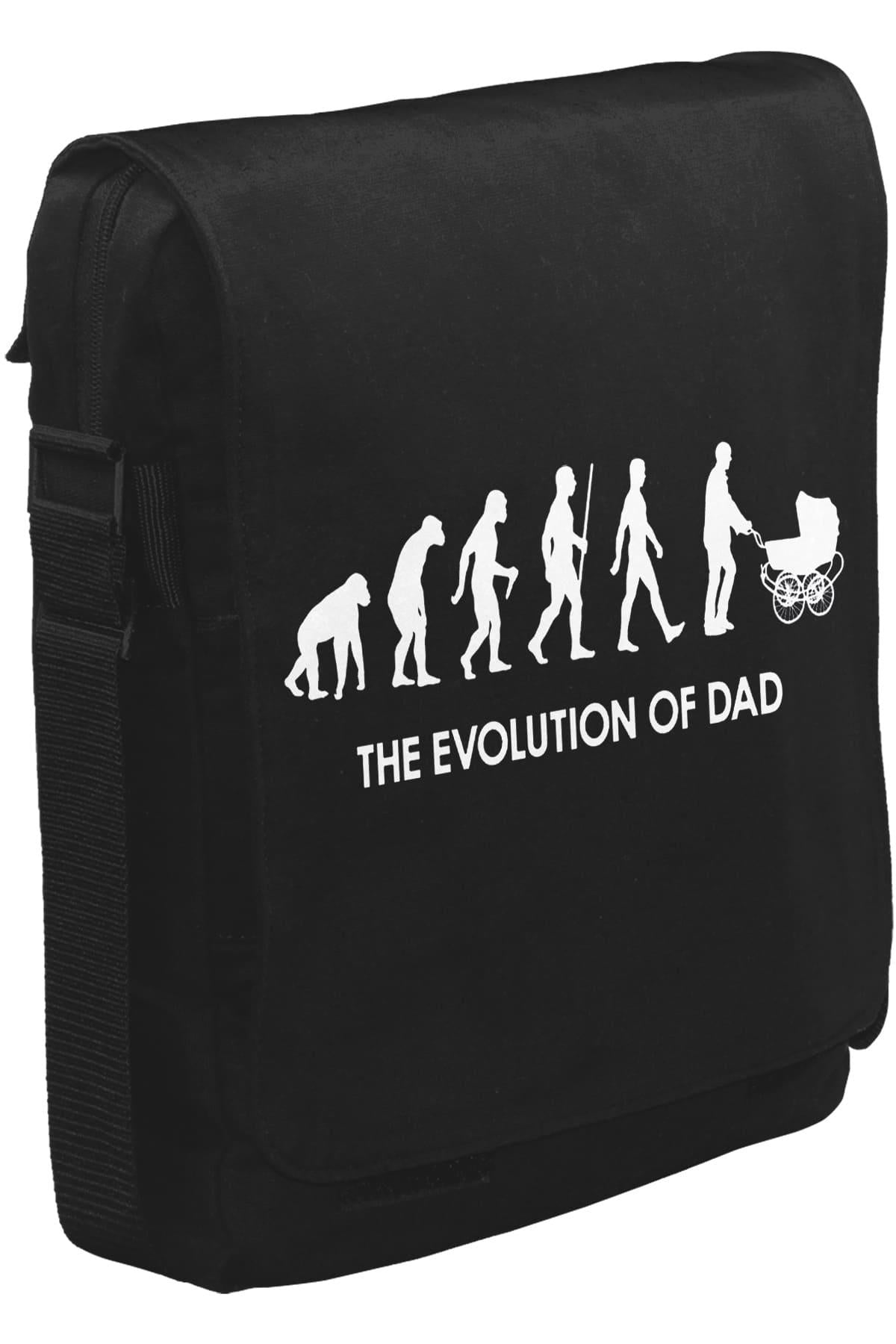 The Evolution of Dad Unisex Siyah Postacı Çanta