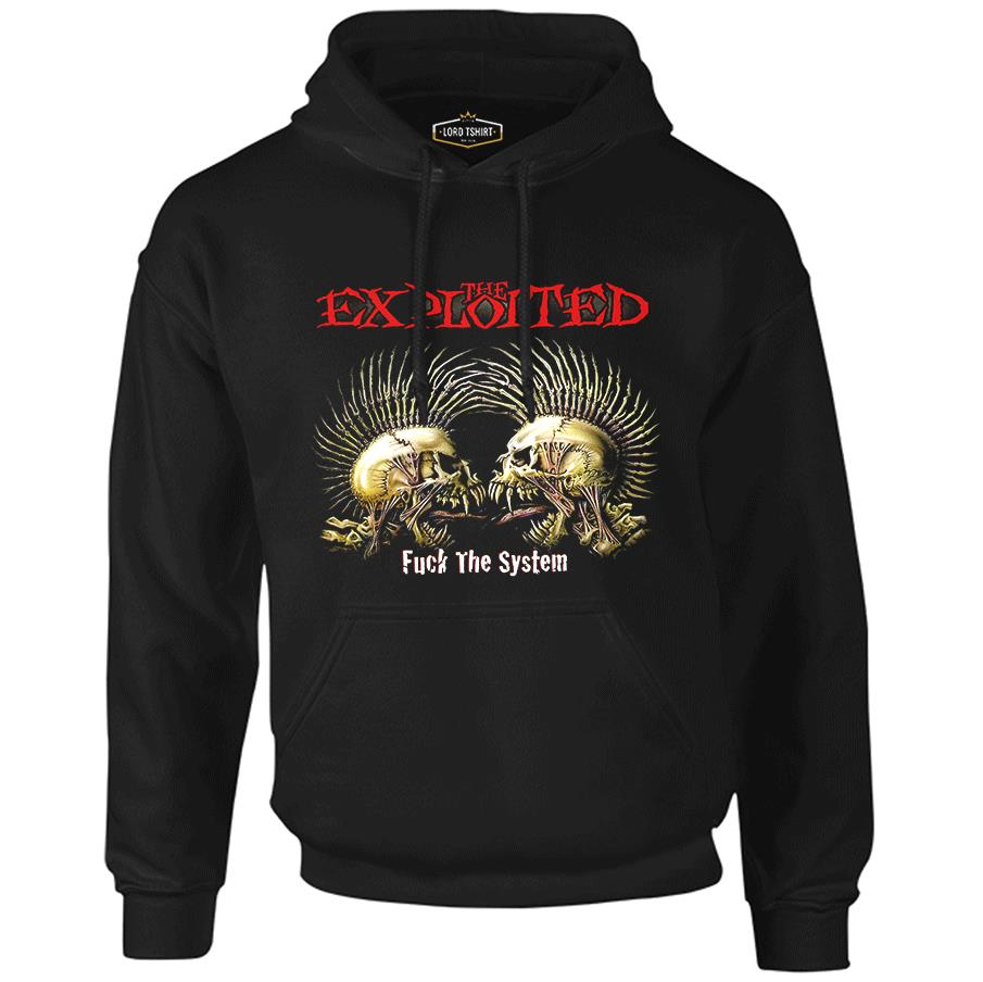 The Exploited Black Men's Zipperless Hoodie