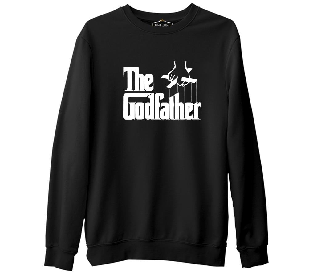 The Godfather - Logo  Siyah Erkek Kalın Sweatshirt