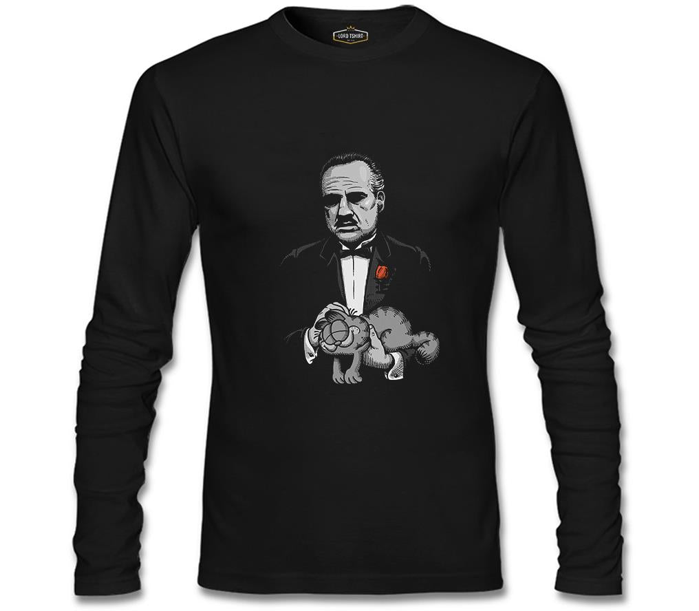 The Godfather - The Cat Siyah Erkek Sweatshirt