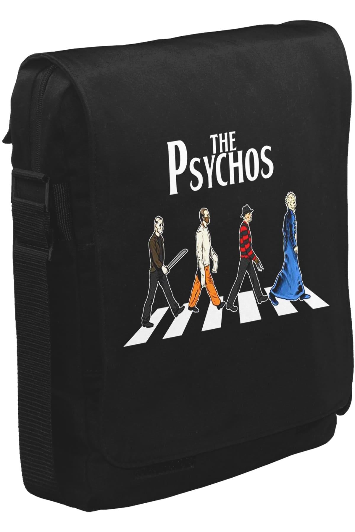 The Psychos Unisex Siyah Postacı Çanta