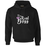 The Real Boss Black Men's Zipperless Hoodie