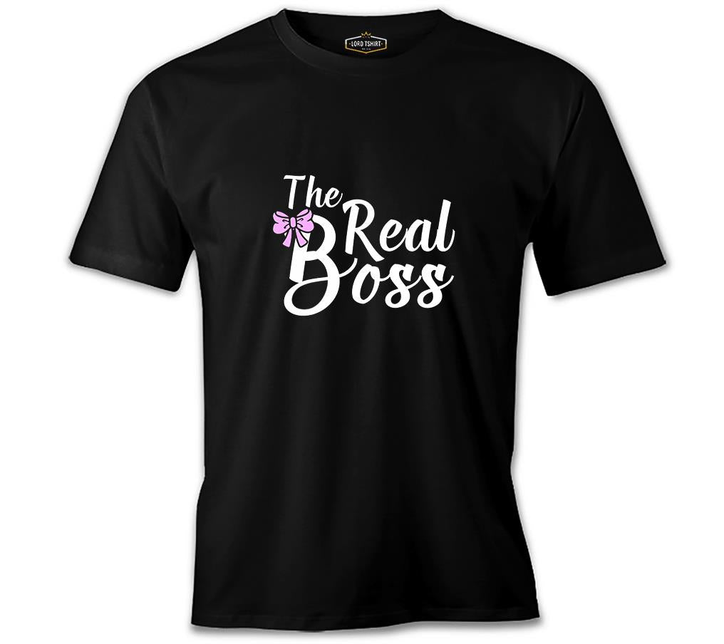 The Real Boss Siyah Erkek Tshirt
