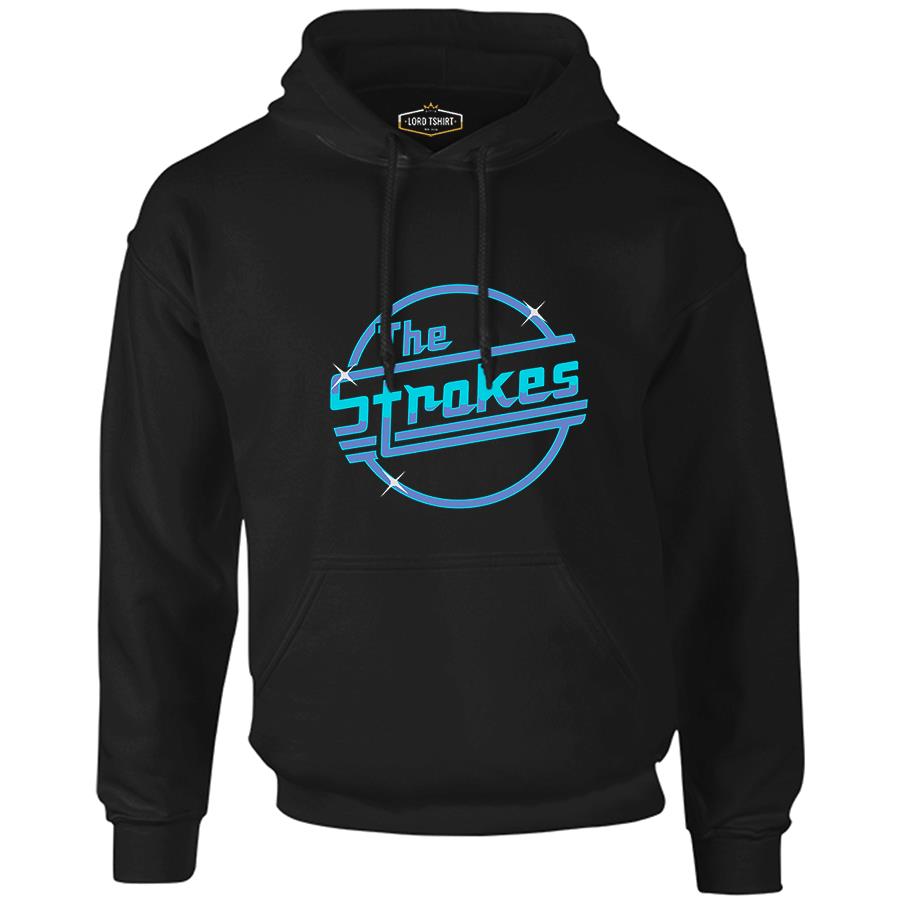 The Strokes - Logo Siyah Erkek Fermuarsız Kapşonlu