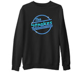 The Strokes - Logo  Siyah Erkek Kalın Sweatshirt